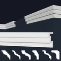 MARBET DESIGN Stuckleisten XPS Styropor weiß - Deckenleisten Deckenabschlussleisten E-Leisten - (2 Meter / 1 Leiste E-45)