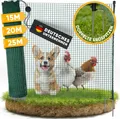 NATURIZ® Weidezaun in 15m / 20m / 25m x 90cm Komplettset - mobiler Hundezaun & Hühnerzaun extrem stabil, ohne Strom, Grün (20m)