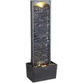 Garden Wasserspiel, Großer Gerader Wasserbrunnen Für Den Außenbereich, Moderner Wasserfall-ornament Mit Schiefereffekt Für Den Innenbereich Mit Lichtern Und Pumpe, Terrassendekoration - Teamson Home
