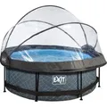 EXIT Stone Pool Grau ø 244 x 76 cm m. Filterpumpe u. Abdeckung