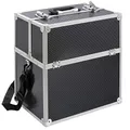 Arebos Kosmetikkoffer | 26L | inkl. Tragegurt | 13 Fächer | Aluminium | inkl. Schloss & Schlüssel | ausklappbare Etagen | individuelle Einteilung durch 8 Trennwände | 39 x 36 x 23 cm | Schwarz