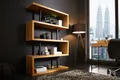 riess-ambiente Standregal SNAKE 165cm natur / schwarz, Einzelartikel 1-tlg., Wohnzimmer · Holzwerkstoff · Metall · Raumteiler · Modern