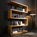 Design Regal SNAKE 165cm Eichenoptik Bücherregal mit fünf Böden Wohnzimmerregal