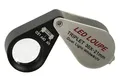 SAFE4639 Präzisionslupe Juwelierlupe 2 LED 30x Vergrößerung Edelstahl