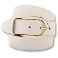 Ledergürtel BERND GÖTZ, Damen, Gr. 105, beige (creme), Leder, unifarben mit Farbeinsatz, casual,modisch,klassisch,casual, Gürtel, mit goldener Designschließe