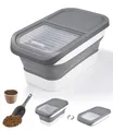 Zawaer Hundefutter Aufbewahrung, Pet Food Container 5kg, Dog Food Container, Trockenfutter BehäLter, Hundefutterbox, Futterbehälter für Haustiere Faltbar mit Deckel Löffel Messbecher.