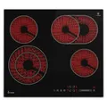 KKT KOLBE Glaskeramik Kochfeld 60 cm | Autark | 6,6 kW | 4 Zonen | 9 Stufen | Bräterzone | Dualkochzone | Slim-Designrahmen | Touch Slider | Timer... - Schwarz
