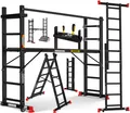 MASKO® Baugerüst mit Arbeitsbühne, Arbeitsgerüst 4in1 Mehrzweckleiter