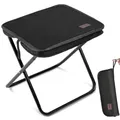 MOONCY Klapphocker Faltbar, 33×26,5×32cm Tragbarer Campinghocker Klappbar, Hält bis zu 120kg, Leichter Angelhocker für Wandern, Angeln und Draussen, Schwarz