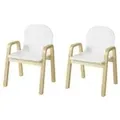 SoBuy 2er Set Stuhl Höhenverstellbar Stühlchen mit Armlehnen Weiß KMB24-Wx2