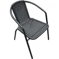 LC Garden »Garvista« Gartenstuhl Schwarz Metall/PE-Rattan Stapelstuhl Bistrostuhl stapelbar