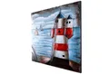 Home4Living Metallbild Wandbild Relief 3D Handarbeit B=83cm, Leuchtturm, 3D-Effekt