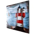Wandbild Leuchtturm 3D Bild Metallbild Relief Unikat Metall Handarbeit B=83cm
