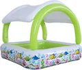 SunClub Planschbecken Kinderpool 143x143x123 cm, (Einzelpack, 1-tlg., aufblasbares Kinderbecken), bunter Pool mit Sonnenschutzdach