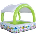 Pool Babypool Planschbecken Sonnendach Kinderpool 143x143x123cm aufblasbar Dach