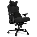 YUMISU 2053 Bürostuhl Gaming Stuhl - Gamingstuhl mit Memory Foam Kissen in Velours - Gamer Stuhl Stoff Schwarz mit 4D-Armlehnen - Gaming Sessel mit Leisen Gummiräder - Computerstuhl bis 150 kg
