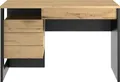 Schreibtisch GAMI "RUSSEL", schwarz (eiche helvezia, schwarz, schwarz, eiche helvezia), B:119cm H:75cm T:54cm, Tische, Schreibtisch, Schreibtisch mit geringen Massen