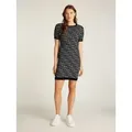 Tommy Jeans Strickkleid TJW SCRIPT AOP SWEATER DRESS mit Logo-Allover-Muster schwarz M (38)
