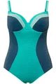 Ulla Popken große Größen Badeanzug 60 petrol Badeanzug Glitter Softcups Bügel
