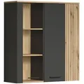 Trendteam Vitrine, Anthrazit, Holzwerkstoff, 90x99x34 cm, Wohnzimmer, Wohnwände, Vitrinenschränke