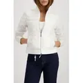 Leichte glänzende Neopren Steppjacke mit 2-Wege-Reißverschluss und Eingrifftaschen - Weiß - 36