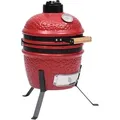 2-in-1 Kamado-Grill Smoker Keramik 56 cm Rot - Vidaxl
