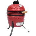 vidaXL Holzkohlegrill 2-in-1 Kamado-Grill Smoker Keramik 56 cm Rot rot