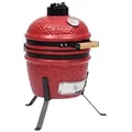 vidaXL 2-in-1 Kamado-Grill Smoker Keramik 56 cm Rot