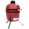 VidaXL 2-In-1 Kamado-Grill Smoker Keramik 56 Cm Rot