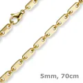 5mm Kette Collier Plattenkette aus 750 Gold Gelbgold 70cm Unisex Goldkette