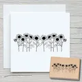 NEWSTAMPS Stempel Sonnenblumenwiese Motivstempel aus Holz & Gummi zum Karten und Geschenke basteln, Holzstempel für Blumen, Pflanzen, Floral, Wiese, Scrapbook, Textilstempel, Deko, Kinder