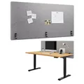 Ergotopia Akustik Trennwand Schreibtisch (180 x 80 x 2,8 cm), Verstellbarer Sichtschutz für Büro | Fokus Tischtrennwand in grau, Schallschutz Raumtrenner mit Klemmen, Schreibtisch Akustikwand