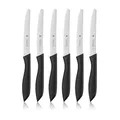 WMF Classic Line Frühstücksmesser Set 6-teilig, 23 cm, Brötchenmesser Wellenschliff, Brotzeitmesser, Spezialklingenstahl, Kunststoffgriff, schwarz