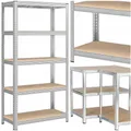 KRUMAD Schwerlastregal 180x90x40 cm, 5 MDF Böden, 875 kg Tragkraft, Regal Metall für Garage, Keller, Werkstatt, Lagerregal ohne Schrauben, Höhenverstellbar, Stabiles Regalsystem