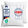 Gentle North Kopfkissen (30x30 cm groß) - 2er Set Kissen für Bett und als Dekokissen - Mit Reißverschluss für Füllung - Sofakissen - Zierkissen für Couch und Sofa - Ökotex - Waschbar bis 60° - Weiß