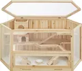 tectake® Hamsterkäfig Benni aus Holz 115 x 60 x 58 cm