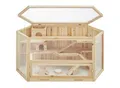 tectake® Hamsterkäfig, aus Holz, aufklappbares Dachgitter, 115 x 60 x 58 cm