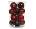 Decoris Christbaumkugeln Weihnachtsrot Glanz & Matt - 16 Stück Glas 8 cm Durchmesser - 16 STK. a 8 cm