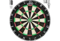RE:SPORT Dartscheibe RE:SPORT® Steel Dartscheibe mit 9 darts 24 flights, (mit ultradünnem Drahtsystem, inkl. Montageset, Offizielle Professional Steeldartscheibe), Sisal Premium Dartscheibe Steeldart Dartboard
