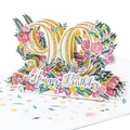 ® Pop-Up 3D Grußkarte/Hochwertige PopUp 3D Geburtstagskarte zum 90. Geburtsta...