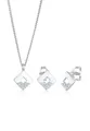 Elli DIAMONDS Schmuckset Diamant (0.045 ct) Geo Design 925 Silber, Diamant