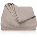 Laynenburg Tagesdecke Waffelpique aus 100% Baumwolle – Baumwolldecke, Kuscheldecke, Wohndecke als Sommerdecke, Bett-Überwurf, Couch-Überwurf, Sofa-Decke grau 240 cm x 260 cm