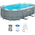 Bestway Steel Pro Max Frame Pool Set 427x250x100 cm Leiter & Pumpe Swimmingpool