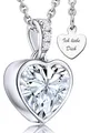 LOVENEST Herz Halskette Silber 925 / Vergoldet Halskette Damen I Love You Kette Silberkette Herz Anhänger Schmuck Geschenke Frauen Freundin Sie zum Geburtstag Hochzeitstag Liebesgeschenk, Zirkonia