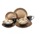 CreaTable 23598 GLAMOUR Geschirrset 2 Personen Kombiservice 16 tlg Steinzeug