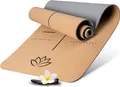 Wellax Yogamatte Kork - 100% natürliche Yogamatte rutschfest [183x66x0,6 cm] - Besonders dick & schadstofffrei - Sportmatte inkl. Tragegurt