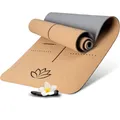 Yogamatte Kork  100% natürliche Yogamatte rutschfest 185x66x0,6 cm  Besonders...