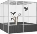 vidaXL Vogelkäfig Anthrazit 213,5x217,5x211,5 cm Verzinkter Stahl