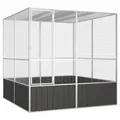 Voliere Vogelkäfig Anthrazit 213,5x217,5x211,5 Cm Verzinkter Stahl Vögel