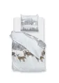 ZO HOME Bettwäsche Zo! Home Flanell Bettwäsche 155x220 cm Cervo white Hirsch Wald Winter, Flanell, 2 teilig